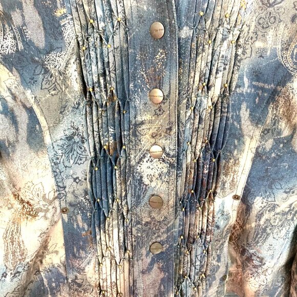 Whimsigoth Mystical Cottagegoth TieDye Jacket 10 Art To Wear Smocked Embellished - Picture 3 of 12